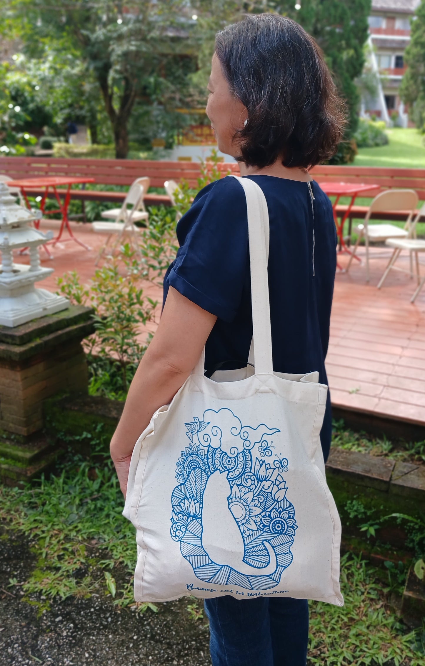 Tote Bag - Burmese Cat in Springtime