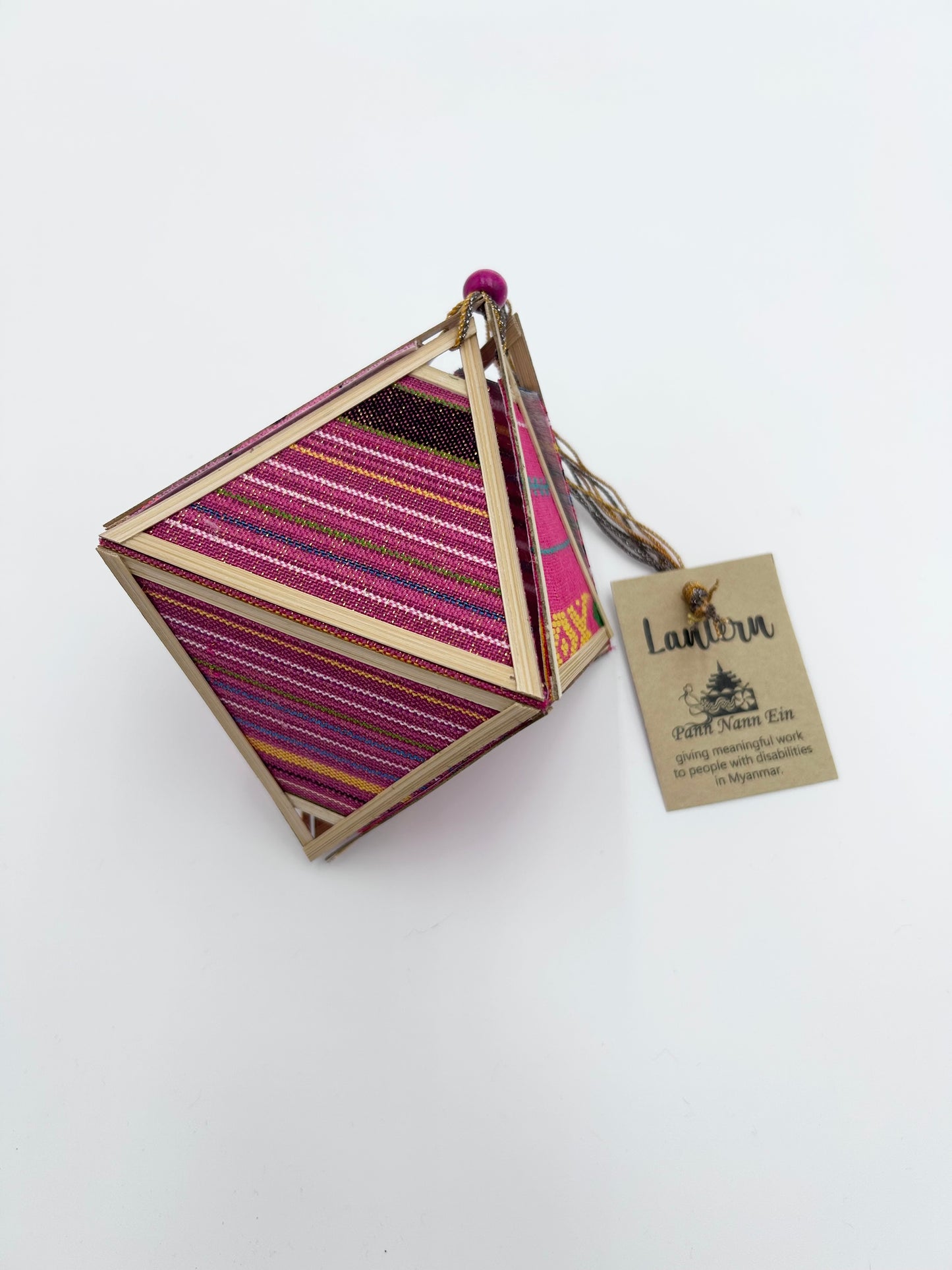 Lantern - Bamboo and fabric with LED Light
