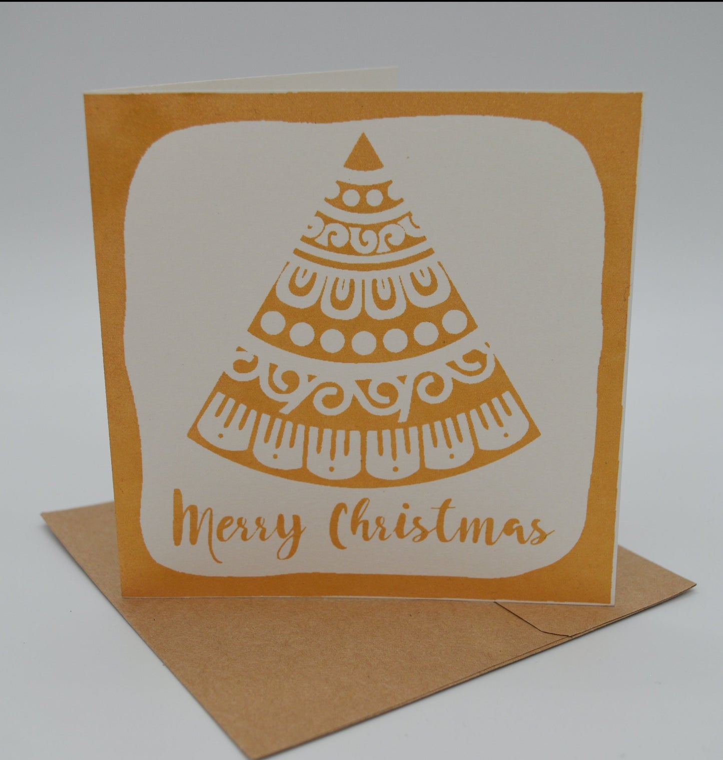 Christmas Card (hand-printed) - Merry Christmas (pack of 4)