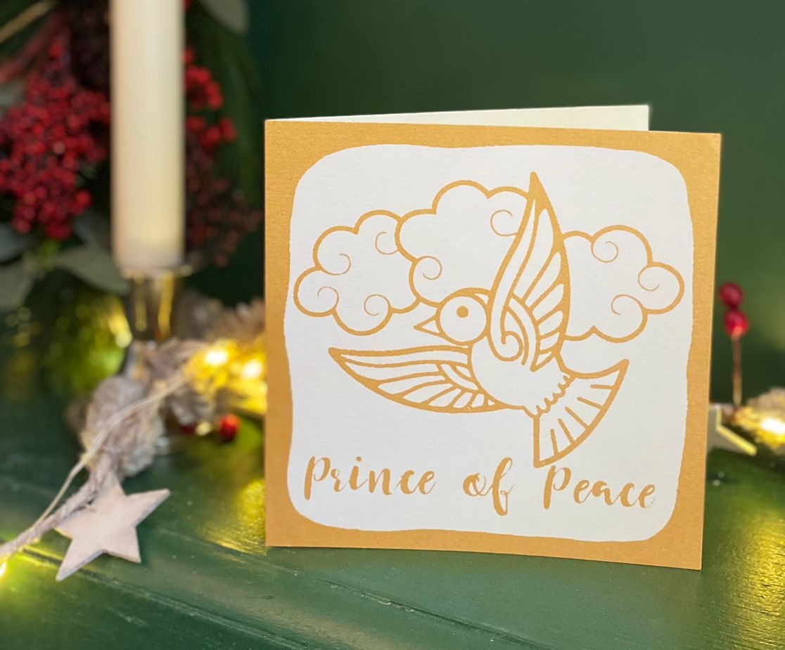 Christmas Card (hand-printed) - Prince of Peace (pack of 4)