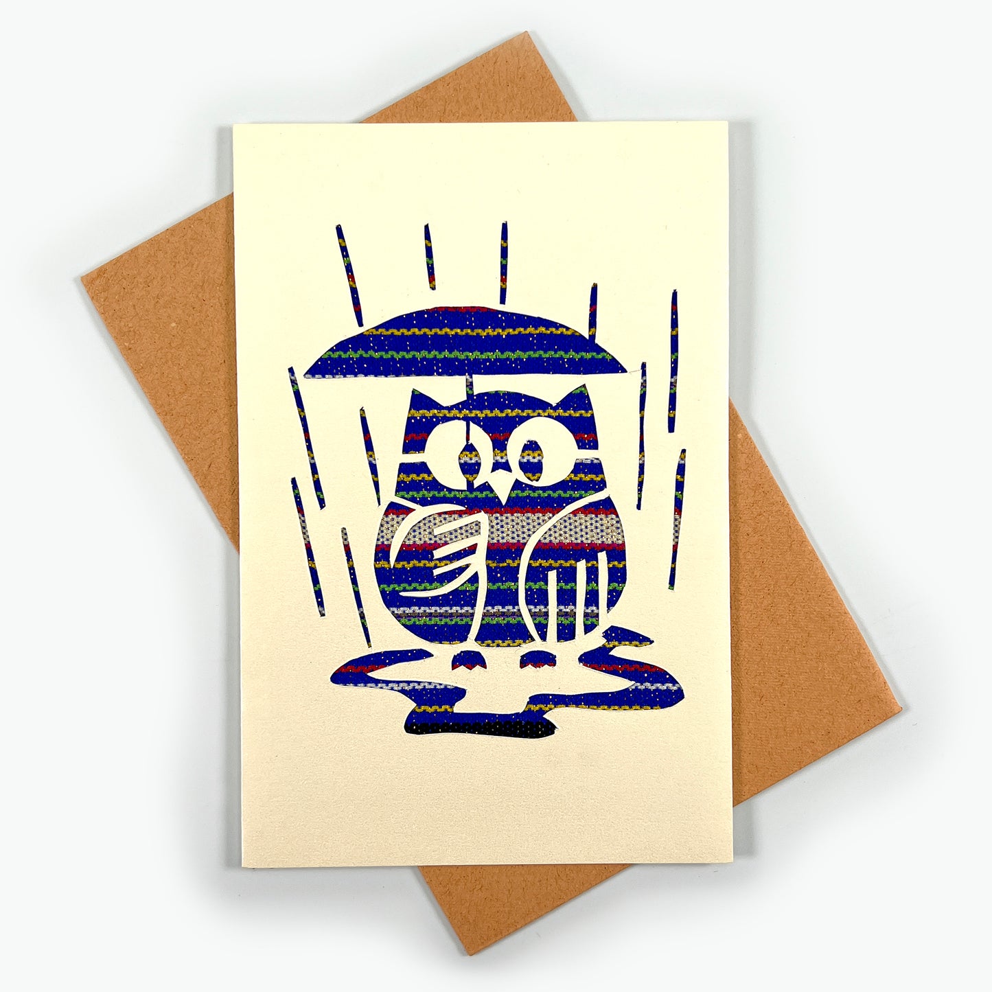 Greeting Card - Owl in the Rain