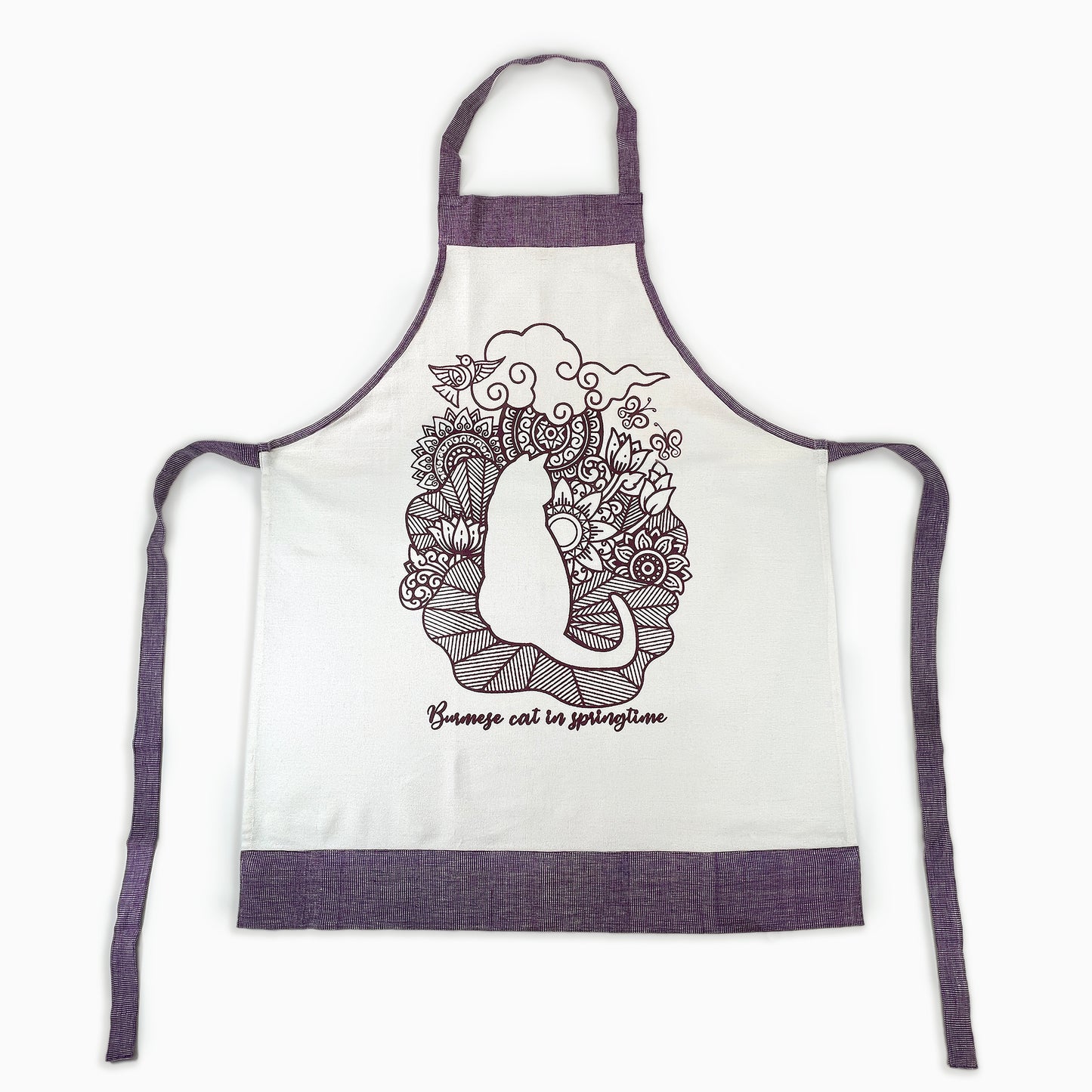 Apron - Burmese Cat in Springtime