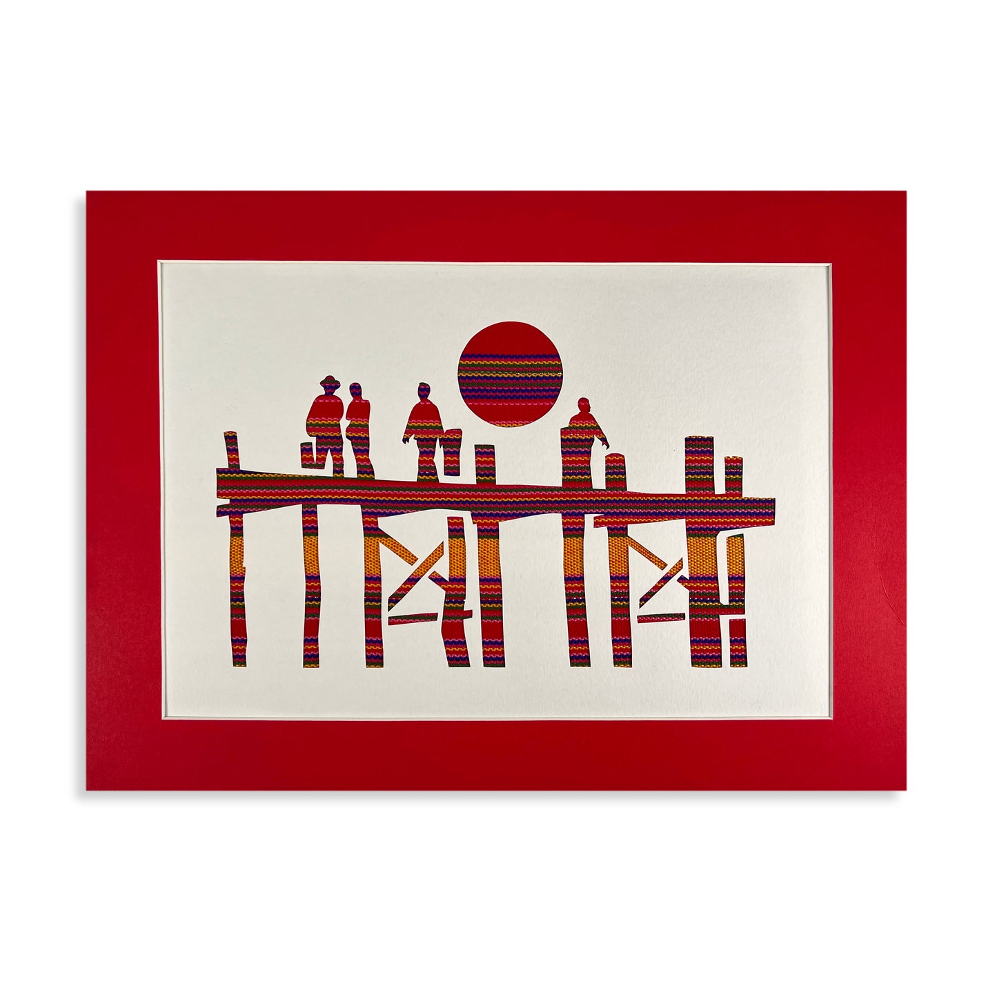 Hand-cut Picture - Myanmar Life: U Bein's Bridge