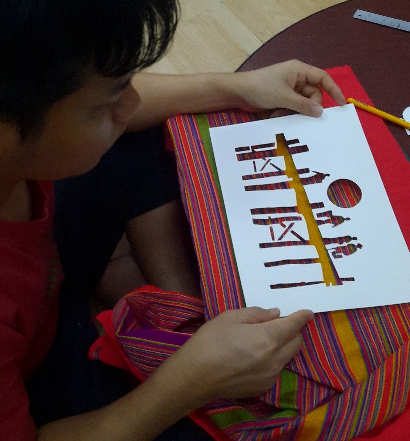 Hand-cut Picture - Myanmar Life: U Bein's Bridge