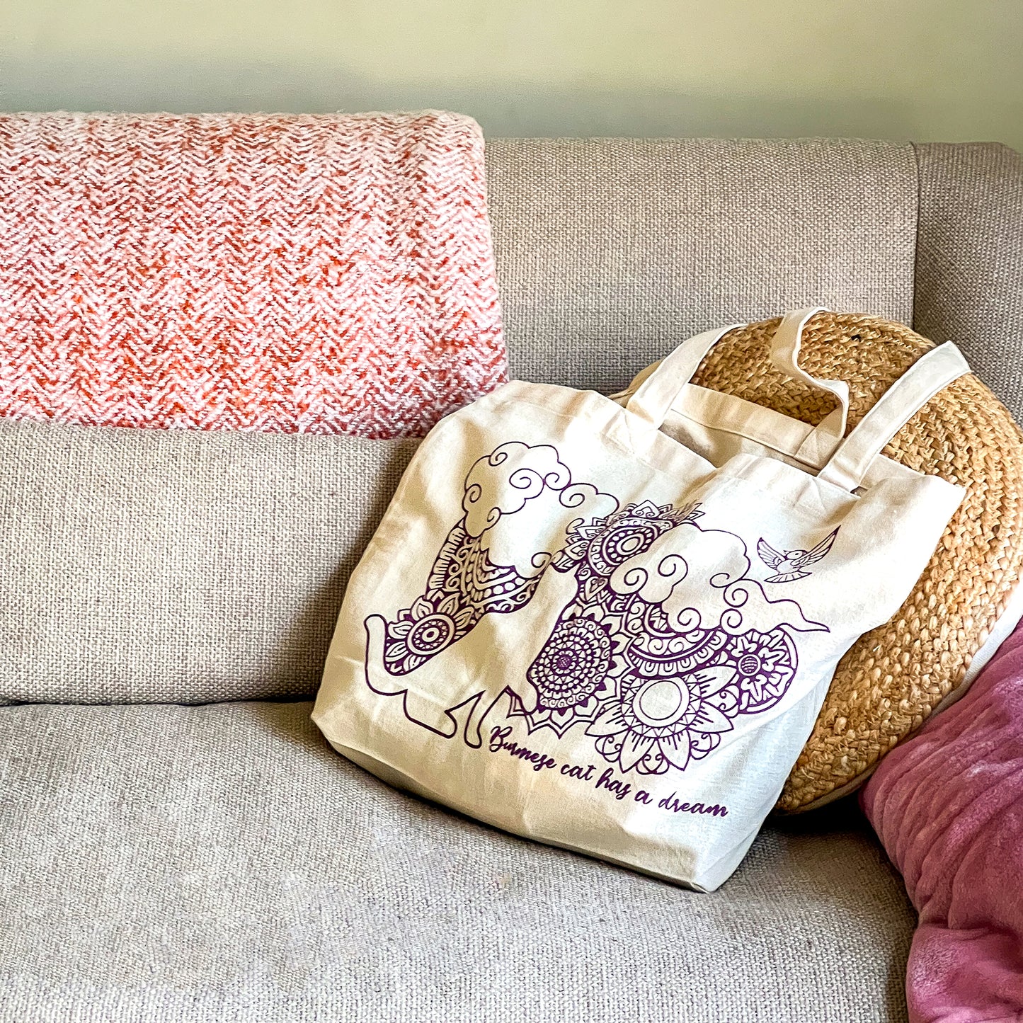 Tote Bag - Burmese Cat has a Dream