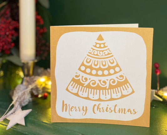 Christmas Card (hand-printed) - Merry Christmas