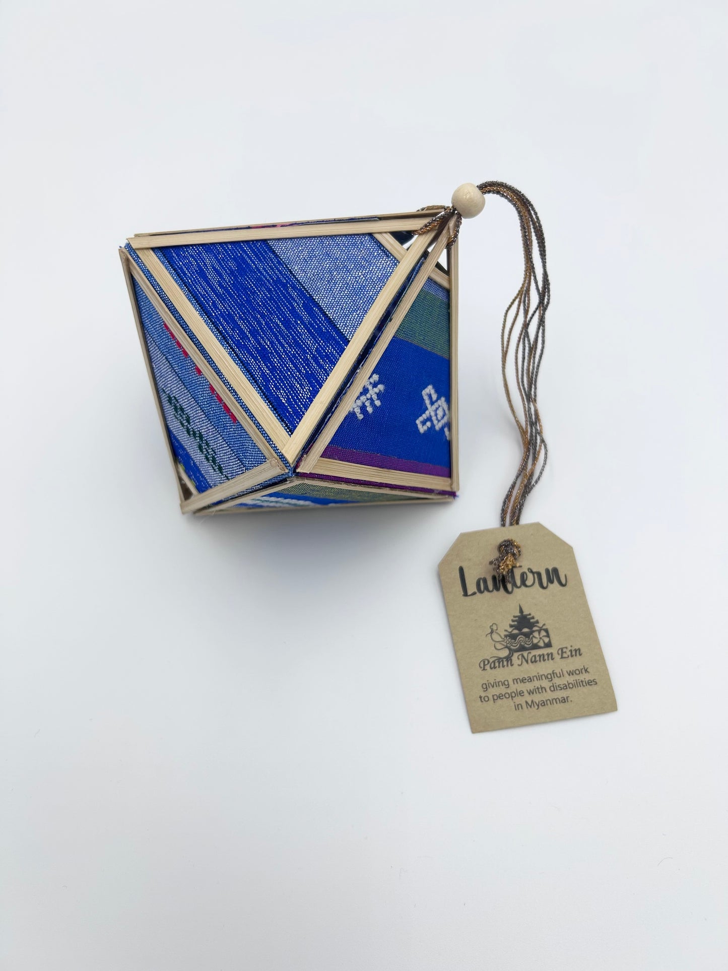 Lantern - Bamboo and fabric with LED Light