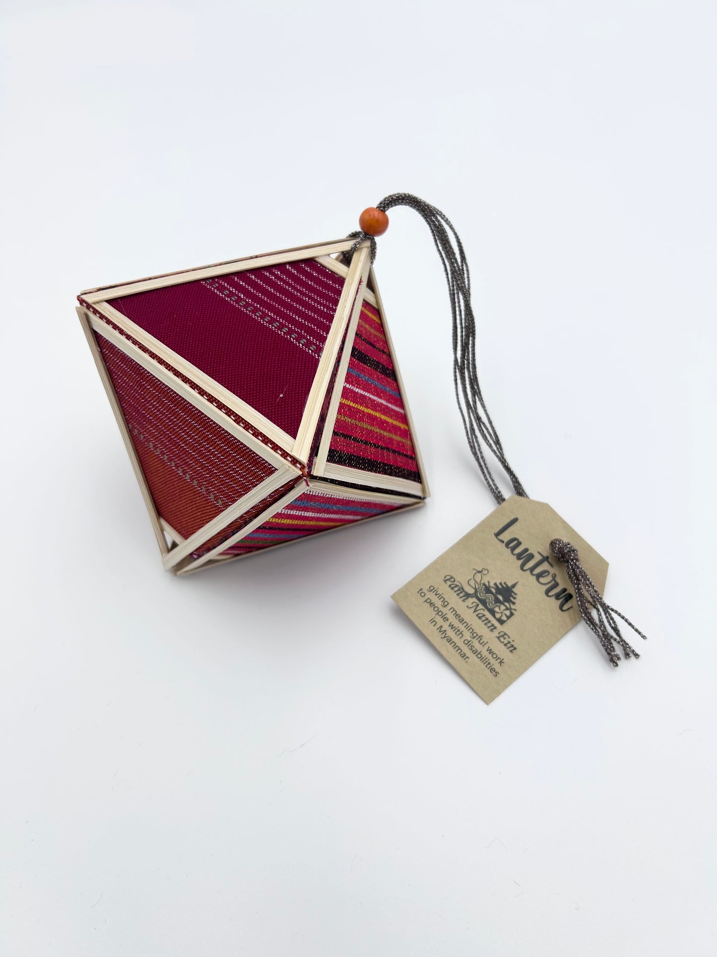 Lantern - Bamboo and fabric with LED Light