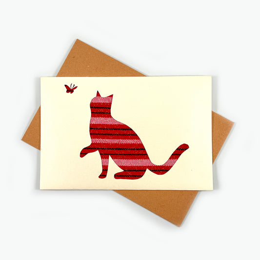 Greeting Card - Cat and the Butterfly